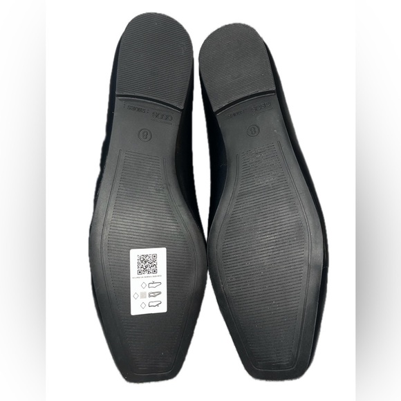 ASOS design Black Leather Square Toe Ballerina Flats w/Gold Accent, size 8, NWOT - Picture 2 of 8